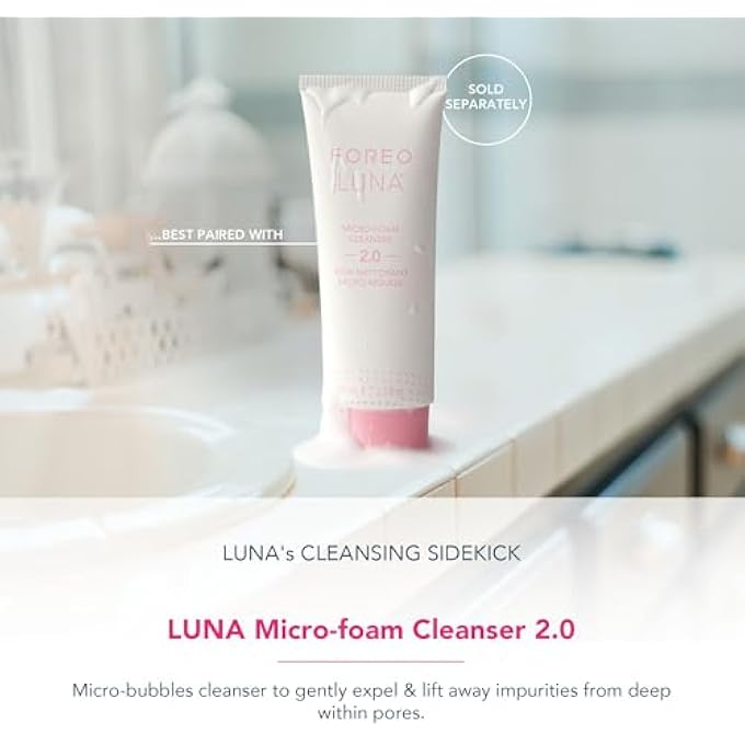 FOREO LUNA MINI 3 FACIAL CLEANSING BRUSH - TRAVEL ACCESSORIES - FACE MASSAGER ELECTRIC, ULTRA-HYGIENIC SILICONE - SIMPLE FACE WASH - ELECTRIC FACE CLEANSER - APP-CONNECTED - MINT - Image 4